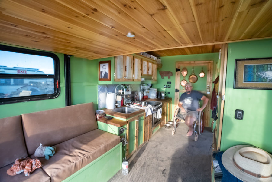 His Wheelchair-Accessible Cargo Trailer Conversion with Elevator Bed
