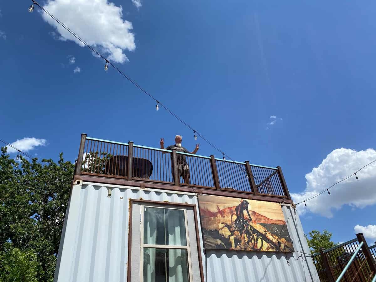 Tiny Shipping Container Trail Cabin in Oklahoma