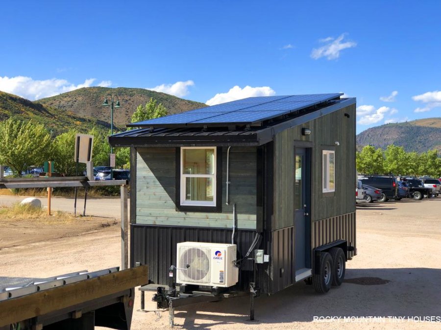 Tiny Off-Grid Carpool Kiosk by Rocky Mountain Tiny Houses