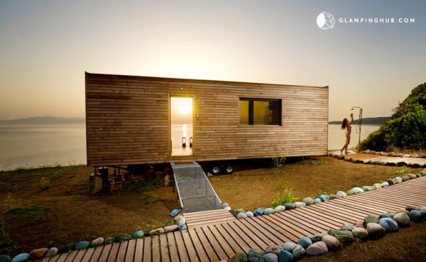 Incredible 365-Square-Foot Tiny House on Wheels with Direct Ocean Views in Greece