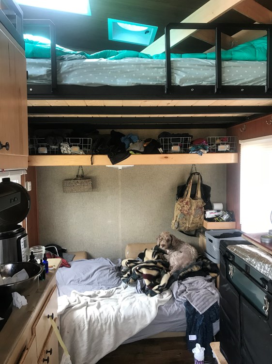 Interior of Off-Grid 108SF Tiny House on Wheels