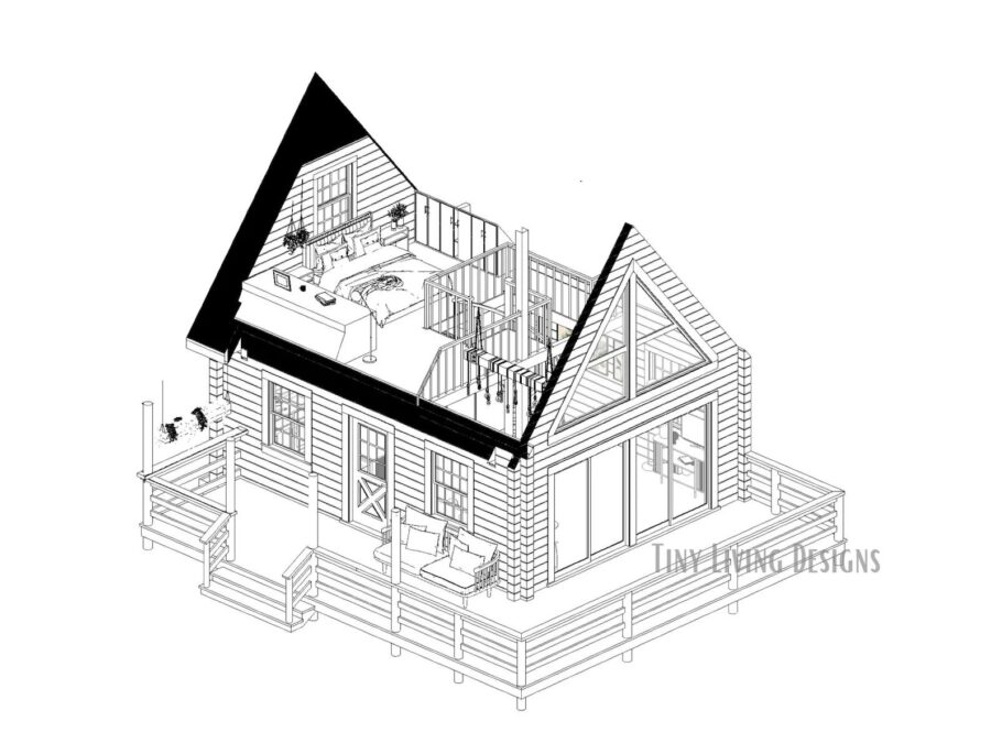 Iris 16×20 Two Floor Tiny Home Plans 6