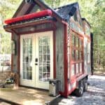 Firehouse themed tiny house at Lake Oconee, Georgia, showcasing small space living with unique desig.