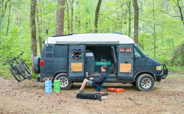 Kate and Ian Dodge B1500 Van Life Conversion 001
