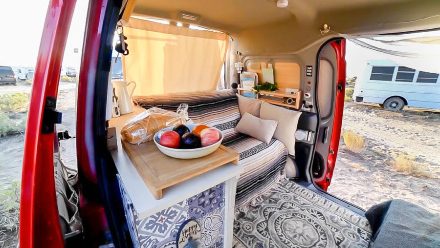 Lady Bug Out Ford Transit Connect Solo Female Van Life