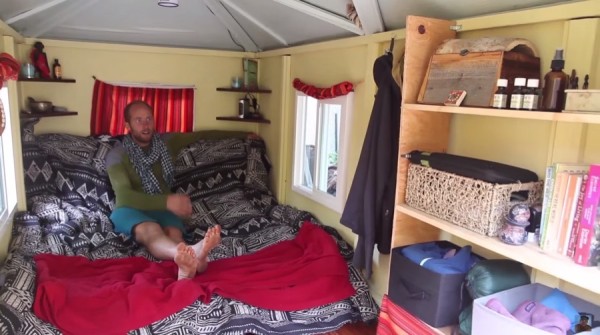 Man Simplifies into Off-Grid Micro Cabin Life in California 005