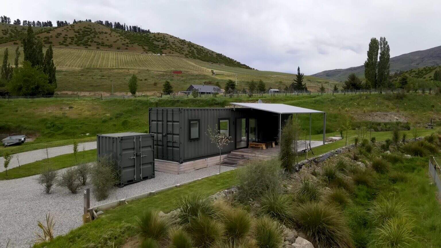 His 377 Sq. Ft. Expanded Container Home