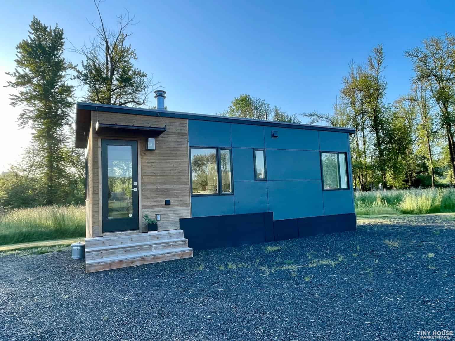 Tiny House with Modern Design and Blue Exterior