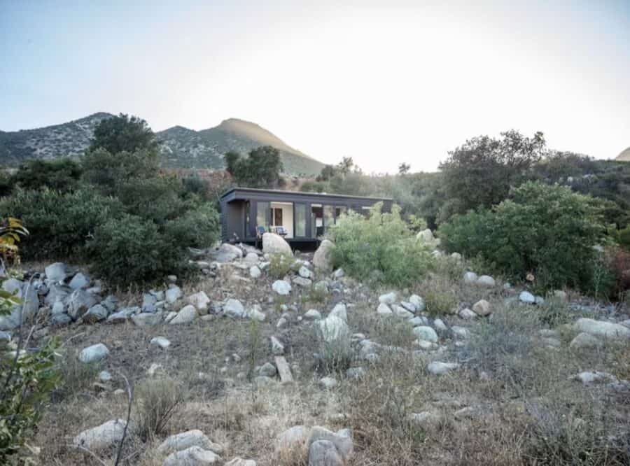 Cozy tiny house nestled in California's scenic canyon landscape.