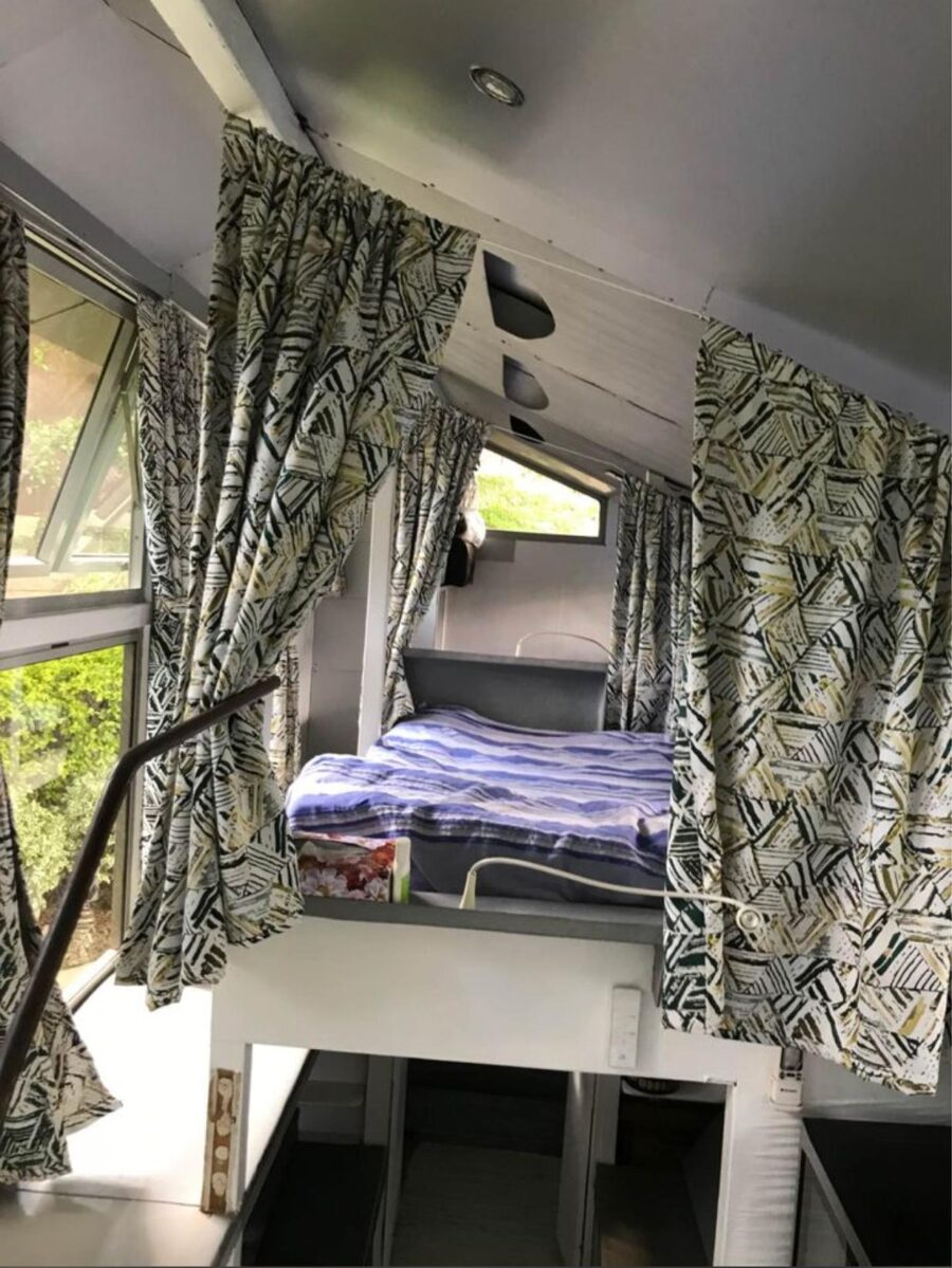 Tiny House Interior with Loft Space.
