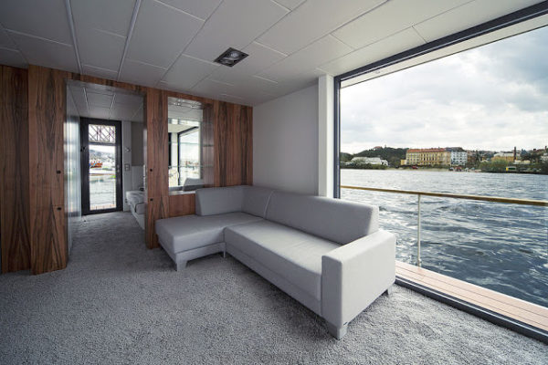 Modern Houseboat with Rooftop Deck