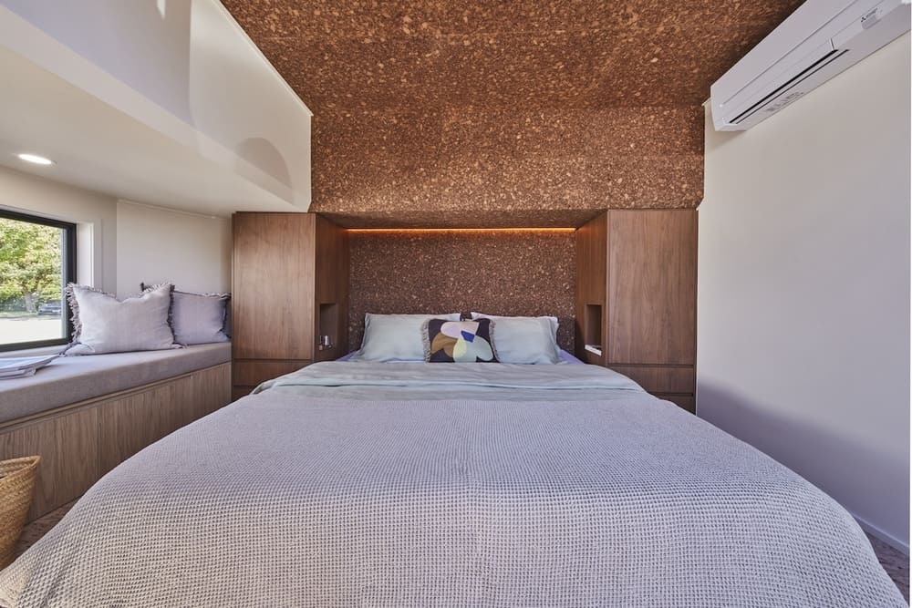Window seat in the NOOSA tiny house bedroom
