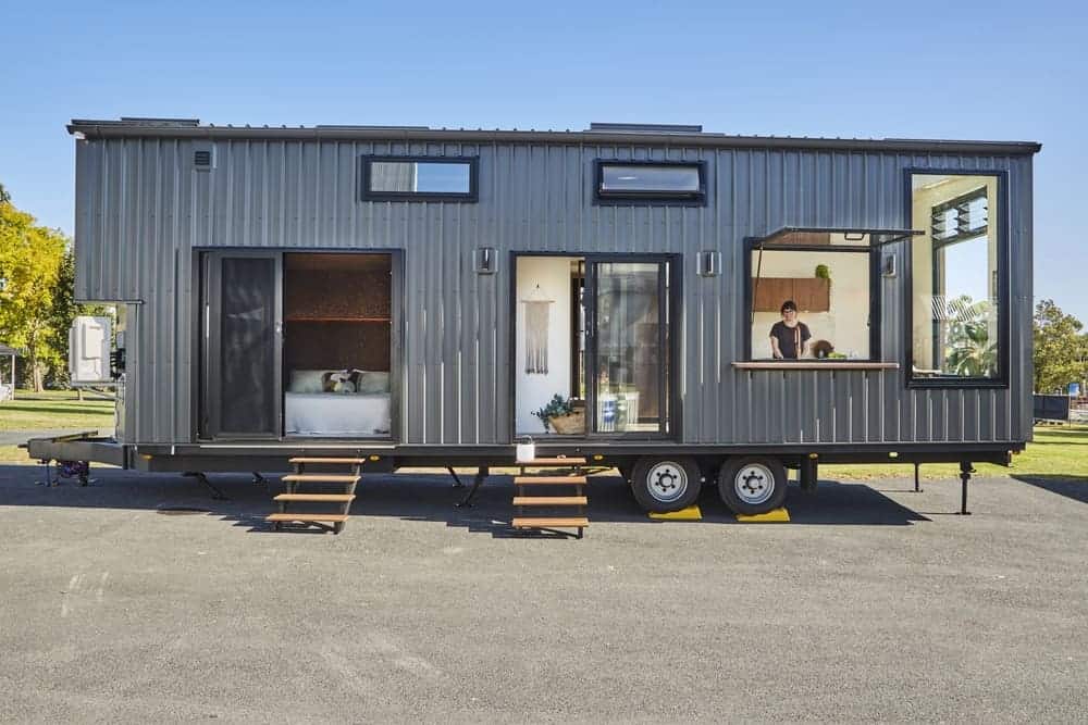 The NOOSA tiny house on wheels by LJM Tiny Homes, exterior view
