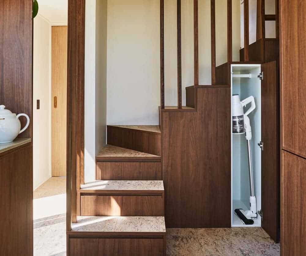 Built-in storage cabinets and drawers throughout the NOOSA tiny house