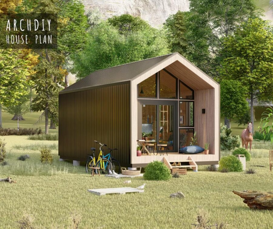 Nordic Style 12×23 Modern Cabin Plans 5