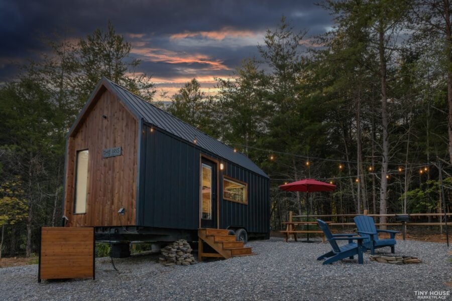 Secluded Nordic-style tiny house on a peaceful 5-acre property in Knoxville, TN, surrounded by natur.