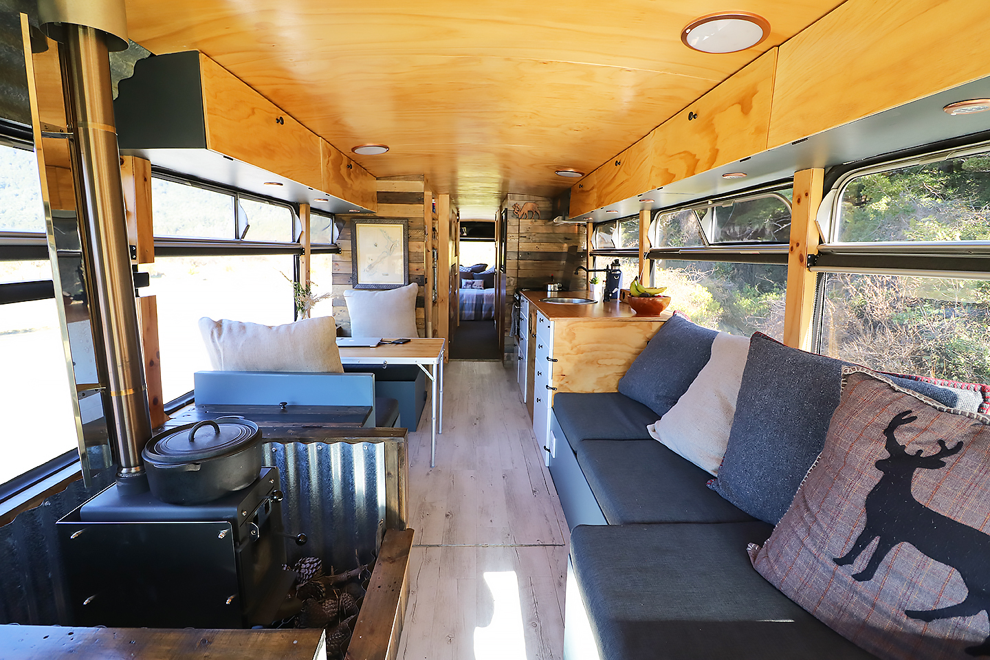 Picture of Family Quits the 9 to 5 to Live in an Off Grid Bus Conversion!
