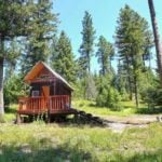 Off Grid Tiny Shanty Cabin Vacation Getaway on 100 Forested Acres in Montana 001