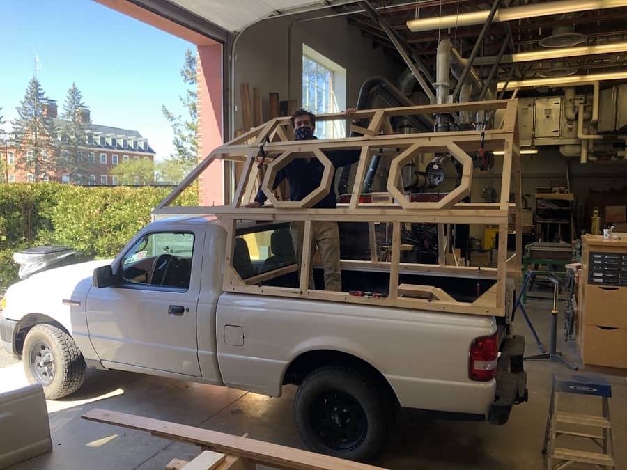 Painter Builds Truck Bed Beehive Mobile Studio & Home 10