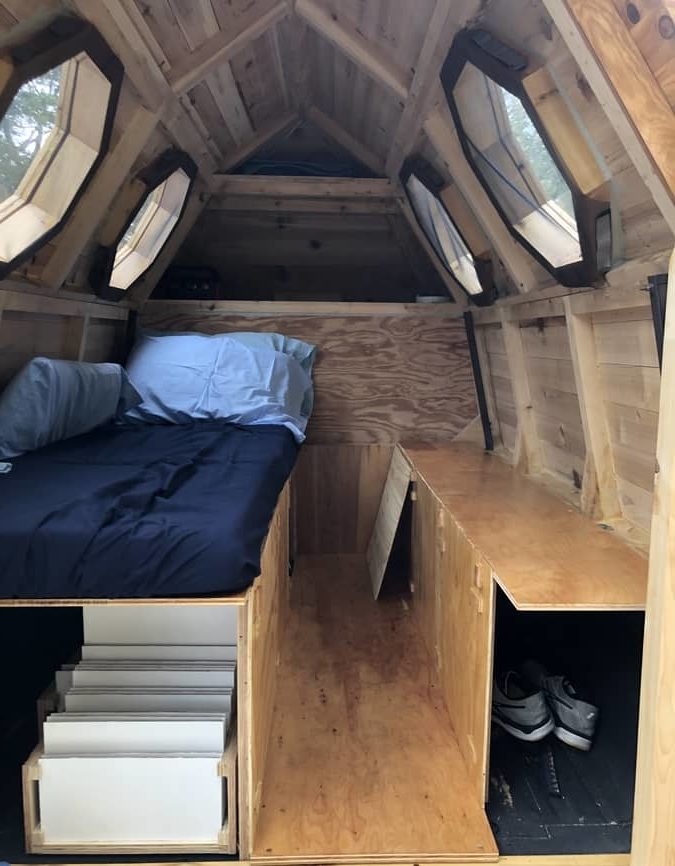 Painter Builds Truck Bed Beehive Mobile Studio & Home 8