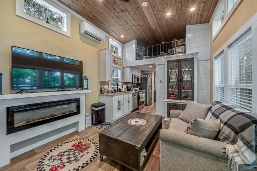 Kitchen with full-size appliances and dining counter
