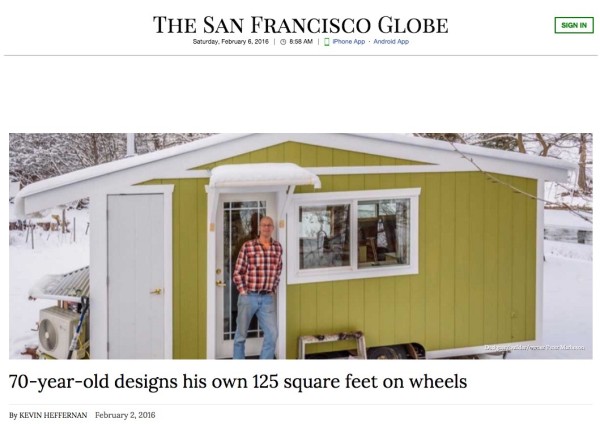 Pete and his DIY Tiny House on the San Francisco Globe