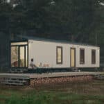 SEFR Home refrigerated trailer tiny house finished modern white THOW render forest solar deck