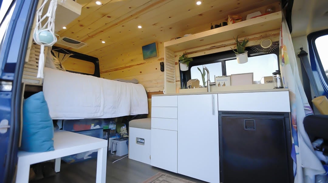 Rachel’s Promaster with a Pop Up Indoor Shower 1 3′