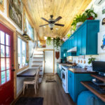 Richard & Cassies 30×8 ft teal tiny home 2