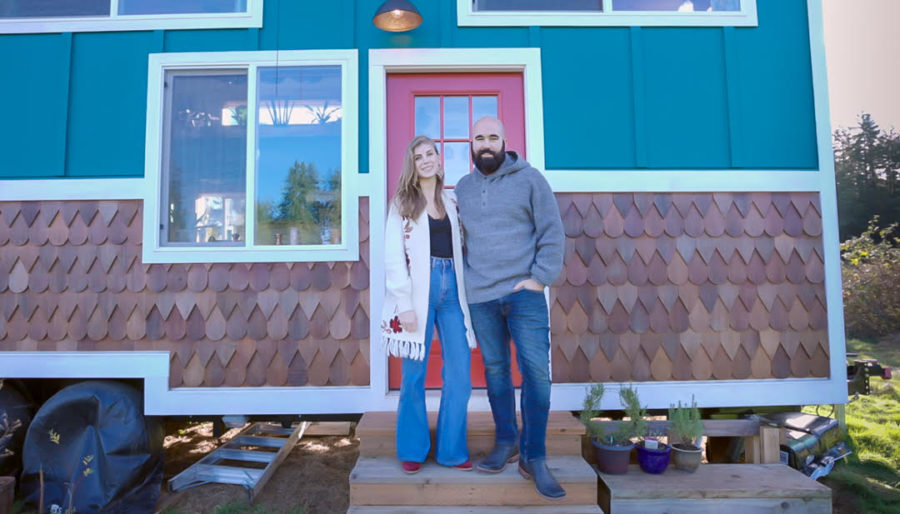 Richard & Cassies 30×8 ft teal tiny home
