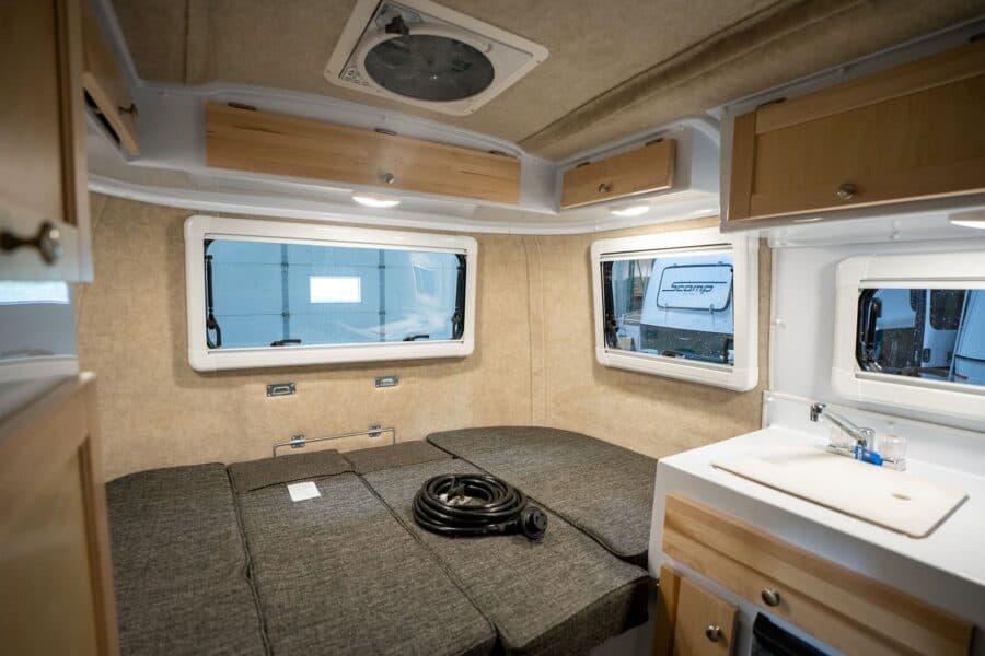 Rear bed and galley sink