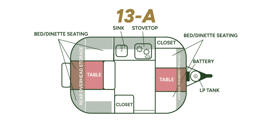 Scamp 13 Deluxe Layout A floor plan