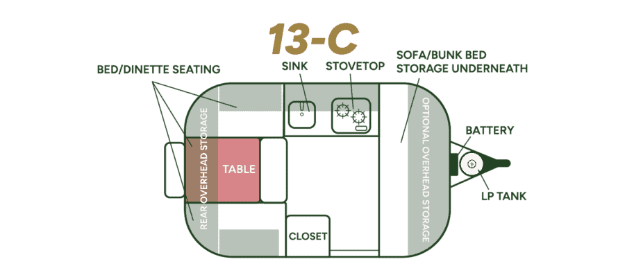 Scamp 13 Deluxe Layout C floor plan