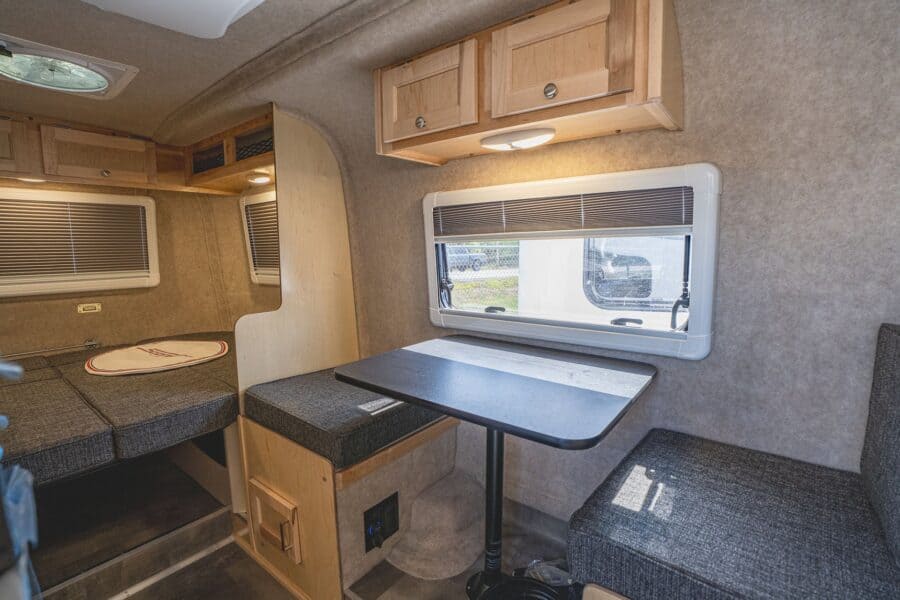 Side dinette with a black table