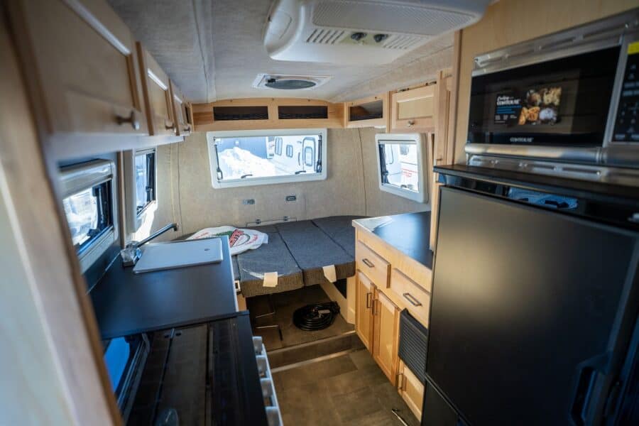 Galley and microwave looking toward the rear dinette