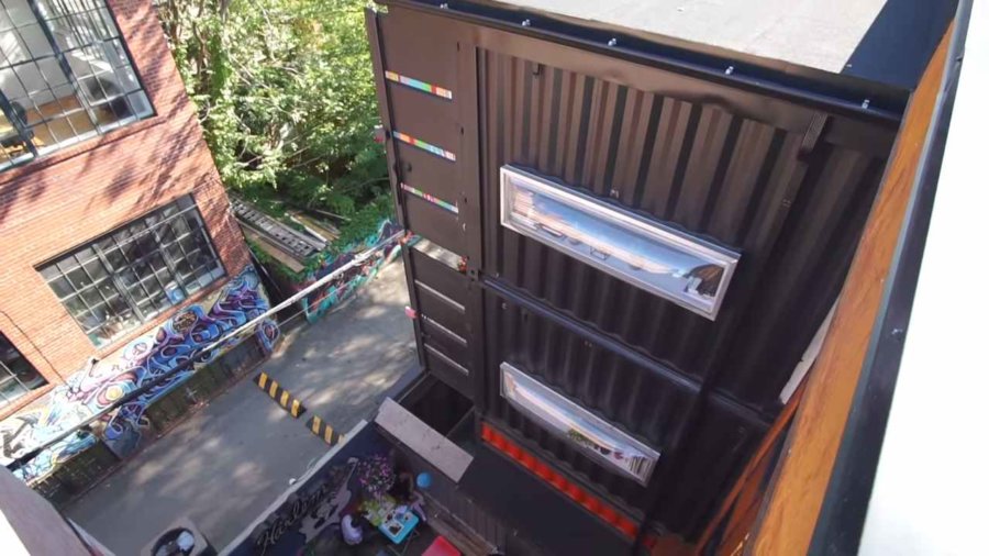 Shipping Container Home Built Above Their Restaurant in Toronto via Exploring Alternatives 003