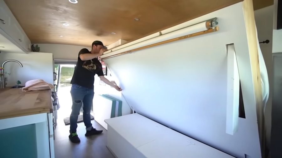 Short School Bus Conversion with a Murphy Bed 001