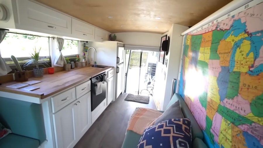 Short School Bus Conversion with a Murphy Bed 003