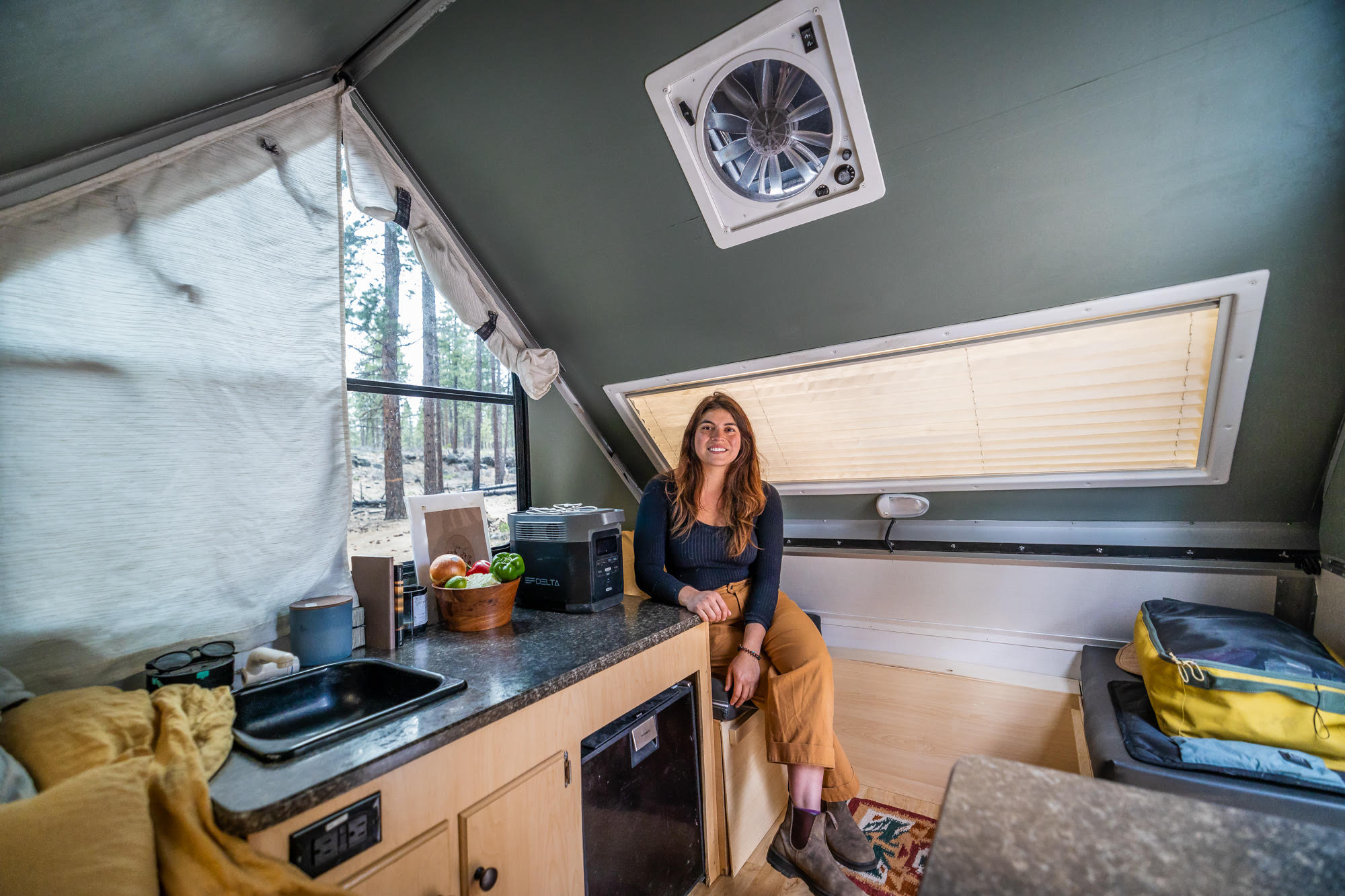 Tour Guide A Frame Solo Travel in Her A-Frame Camper