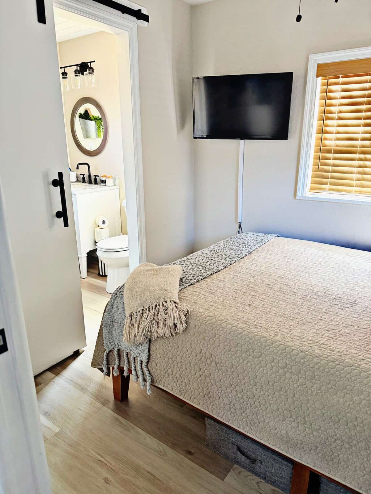 Comfortable bedroom in the St. Petersburg cozy cottage