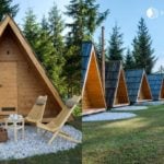 Stylish A-frame Pod Cabins with Private Bathrooms in Slovenia 001