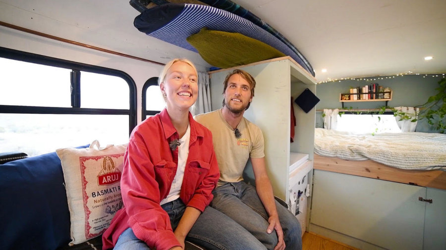 Surfers’ DIY Bus with Reclaimed Materials