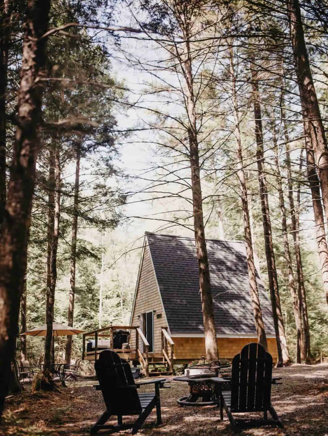 Tiny Off-Grid A-Frame in Maine Woods