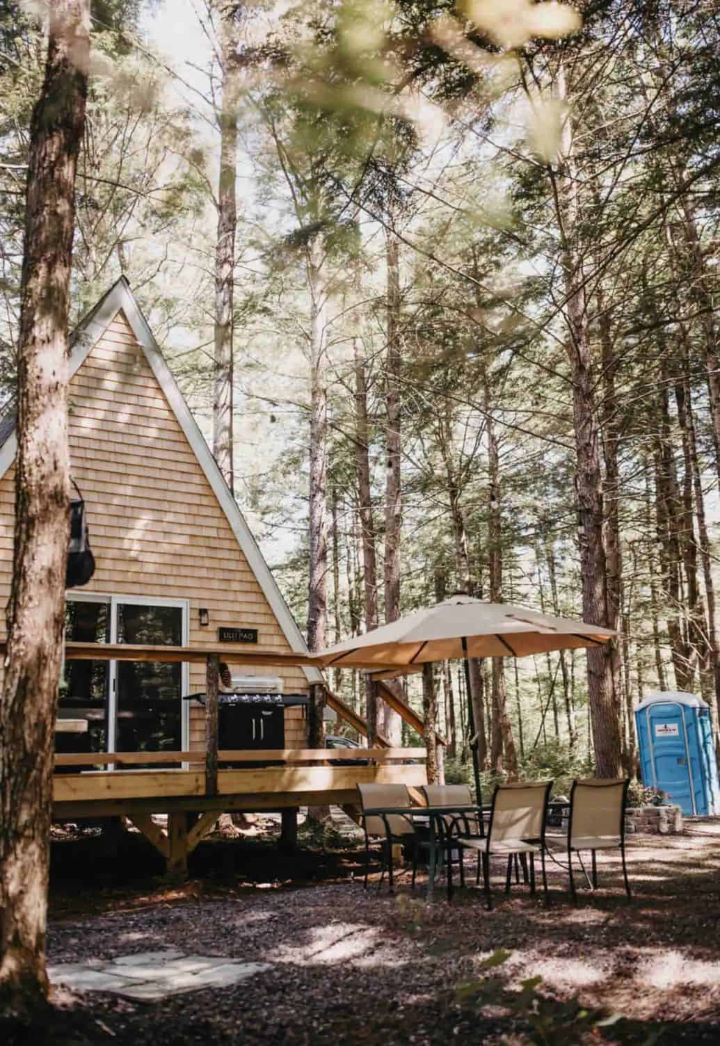 Image showcasing Tiny Off-Grid A-Frame in the Maine Woods