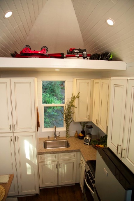 203 Sq. Ft. Tiny House on Wheels Built-in Bicycle Garage