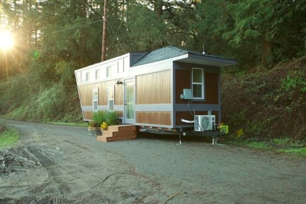 203 Sq. Ft. Tiny House on Wheels Built-in Bicycle Garage