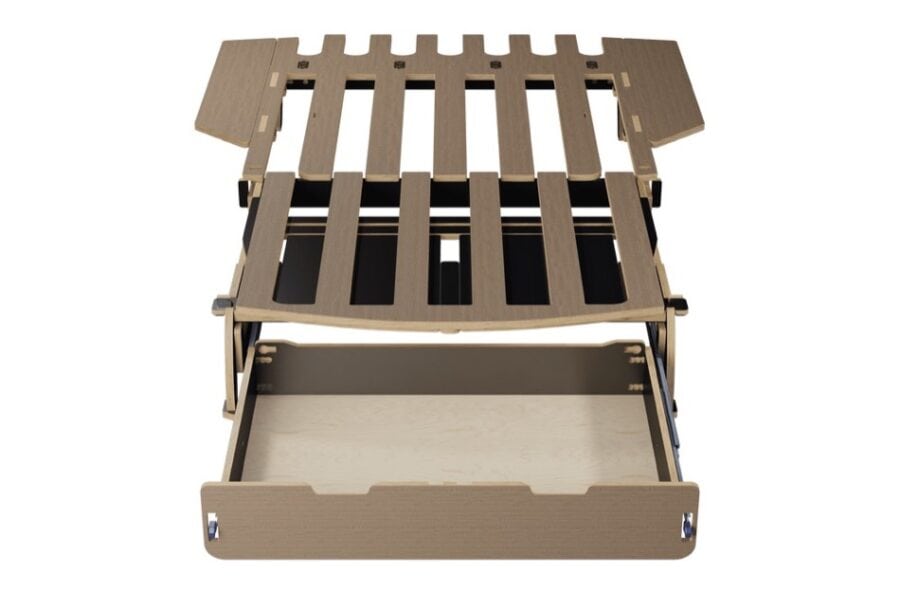 Portable camping platform for Tesla Model Y, S, or X with foldable design.