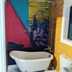 Texas Cottage Graffiti Art Clawfoot Bath Tub via Plum Construction 001