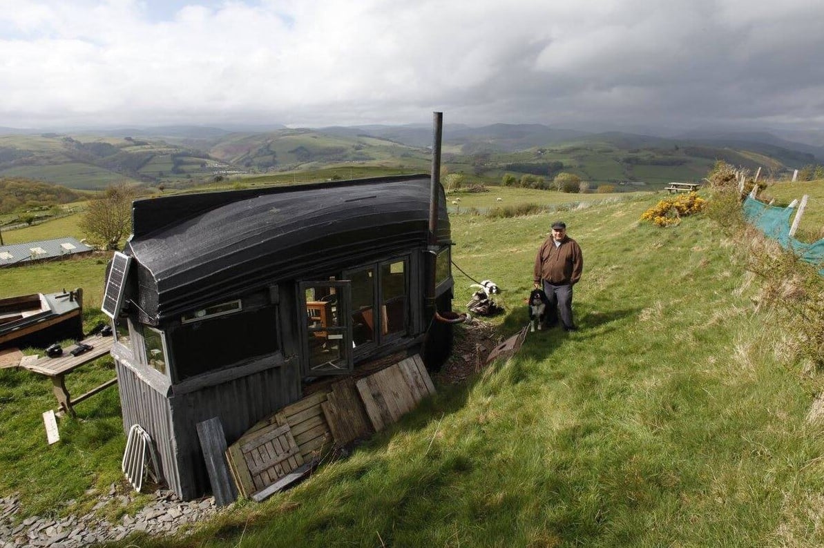 The Boatel Boat-Roofed Shed Tiny House in the UK 0020