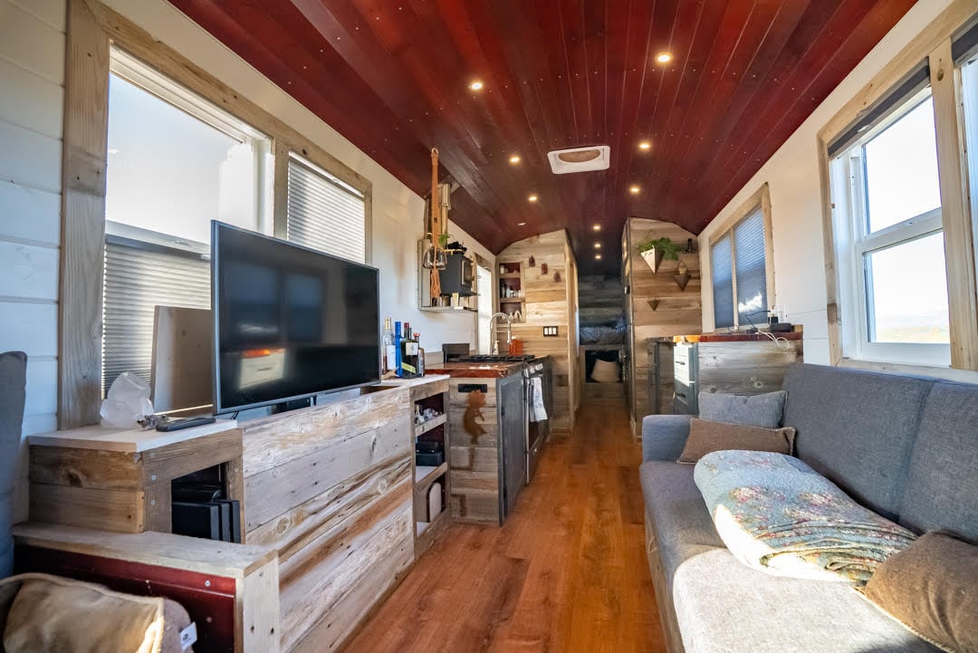 The Juniper Gypsy Has a Hidden TV, Swivel Driver’s Seat and Tiled Shower. 2
